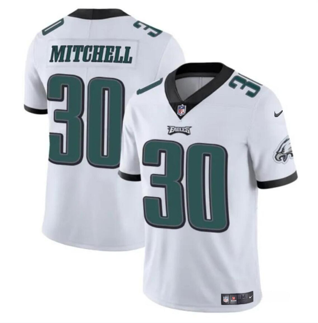 Youth Philadelphia Eagles #30 Quinyon Mitchell White 2024 Draft Vapor Untouchable Limited Football Stitched Jersey